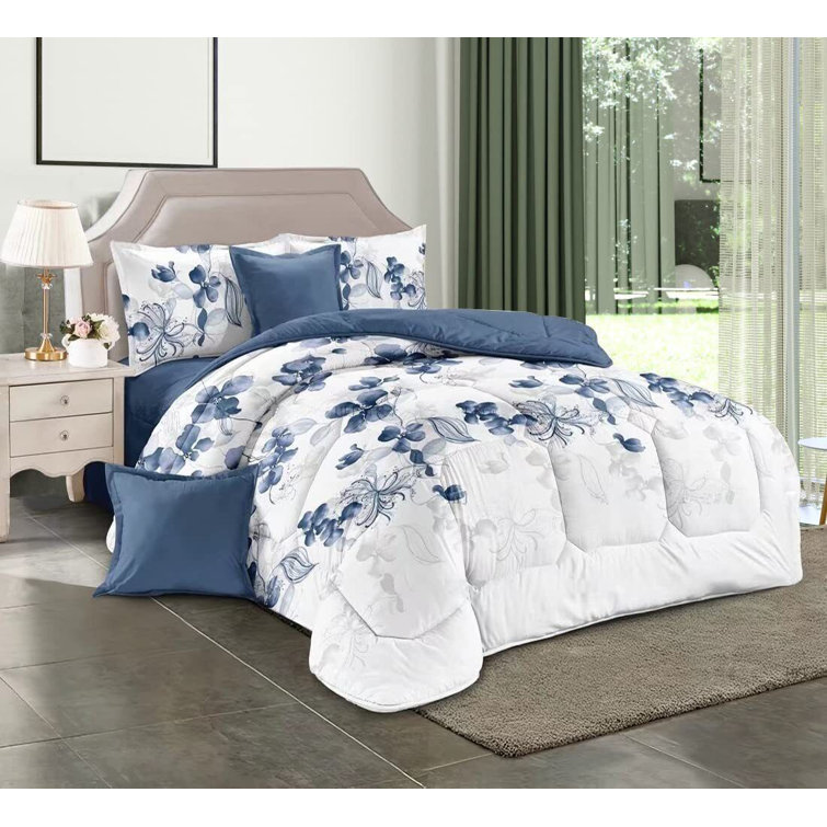 Winston Porter Modern Floral Comforter Set Wayfair
